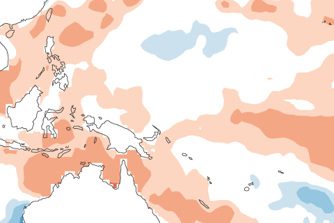 Sea surface temperature anomaly map
