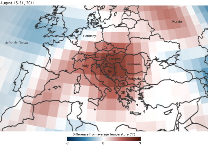 August Heatwave in Europe & Russia