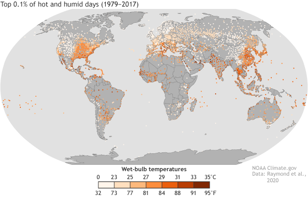 Brief periods of dangerous humid heat arrive decades early