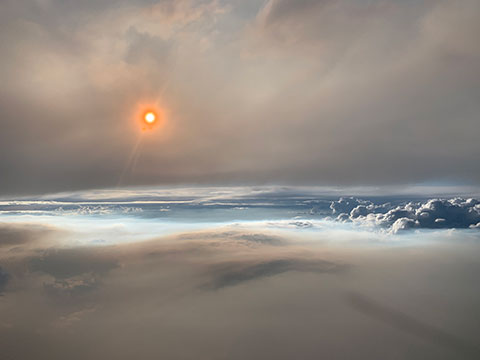 Sun through smoke