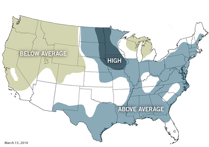 Above-average flood risk is forecast for one-third of U.S.