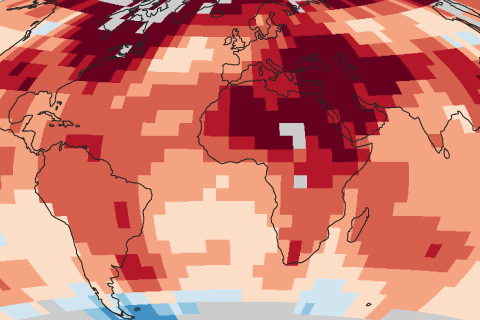 Temperature trend map