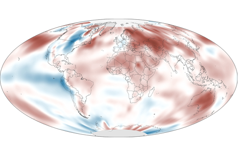 Global Surface Temperature Anomaly 2013 map 