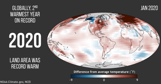 Month-by-month recap of 2020's global temperature patterns