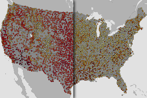Hottest Summer Days map