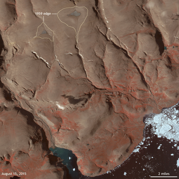 Shrinking ice caps on Ellesmere Island