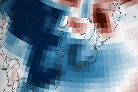 Temperature anomaly map