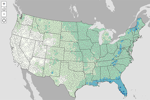 July 4th rain map