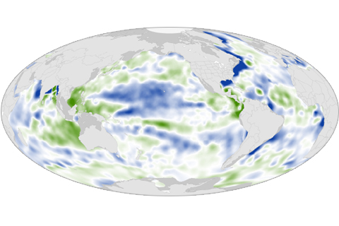 2013 State of the Climate: Ocean salinity map