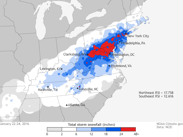 January 2016 snowstorm was a Category 5 event