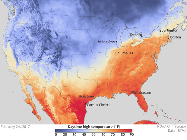 Late winter 'heatwave' hits the U.S. in February 