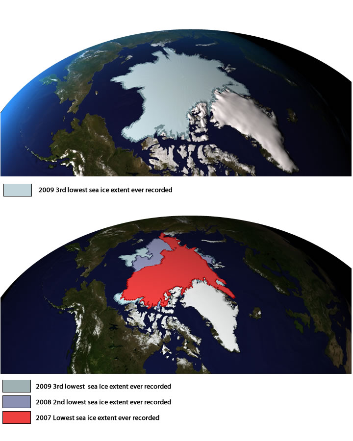 Arctic Sea Ice Reaches 3rd Lowest Minimum Extent