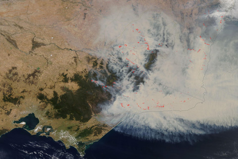 Wildfire satellite image
