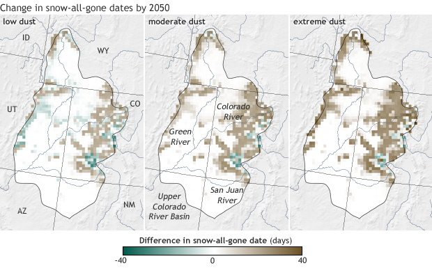 Warming and extreme dust could advance spring thaw in Colorado basin by 6 weeks