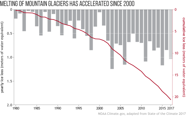 2017 State of the climate: Mountain glaciers