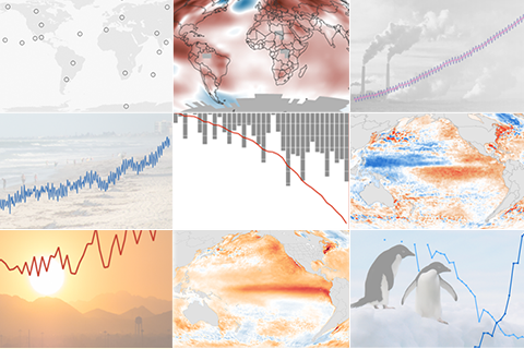 mosaic of graphs and maps from 2015 climate report