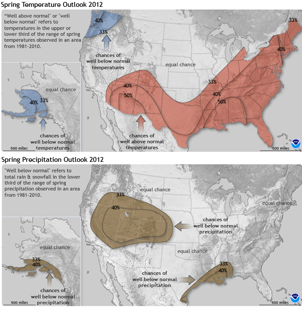 Spring 2012 climate outlook favors warm, dry conditions in South