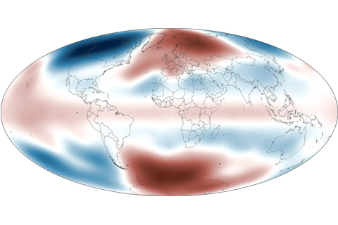 Stratospheric temperature map