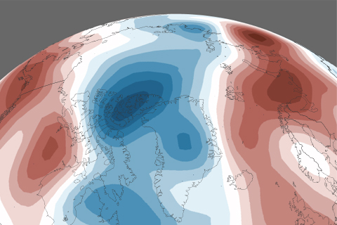 Temperature anomaly map