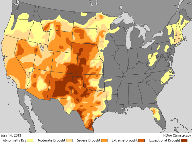 Climate Conditions: Drought Status on May 14, 2013