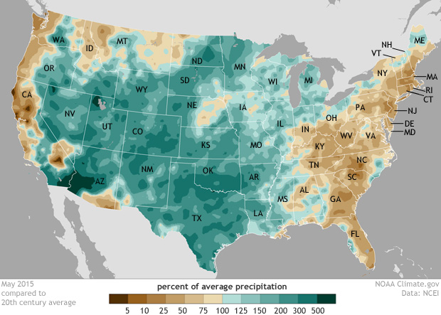 May 2015 was wettest month ever recorded in U.S. 