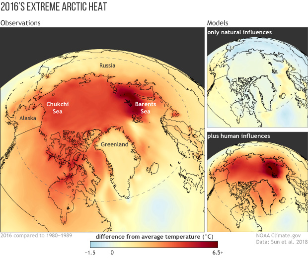 2016 Arctic heat would have been virtually impossible without global warming