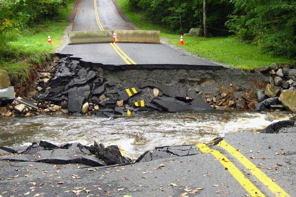 Damaged road
