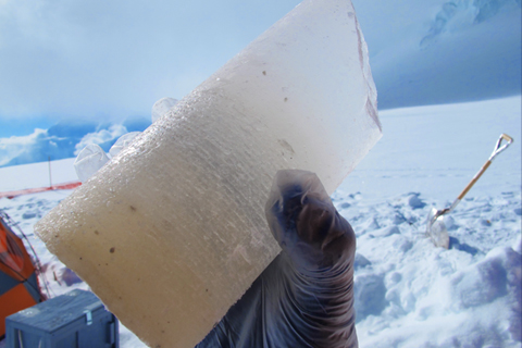 Ice core in the field