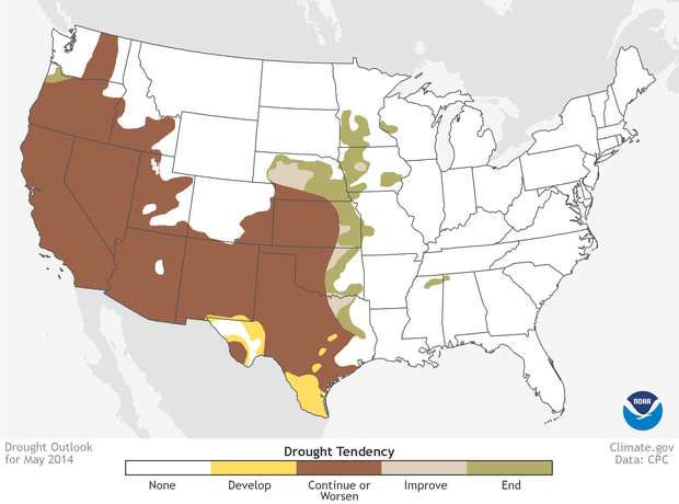Data Snapshots: Drought Outlook for May 2014