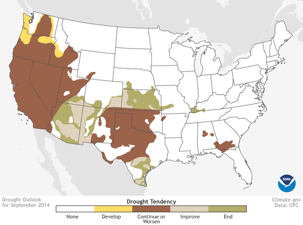 Data Snapshots: Drought Outlook for September 2014