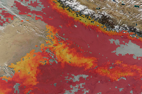 Aerosol optical depth map