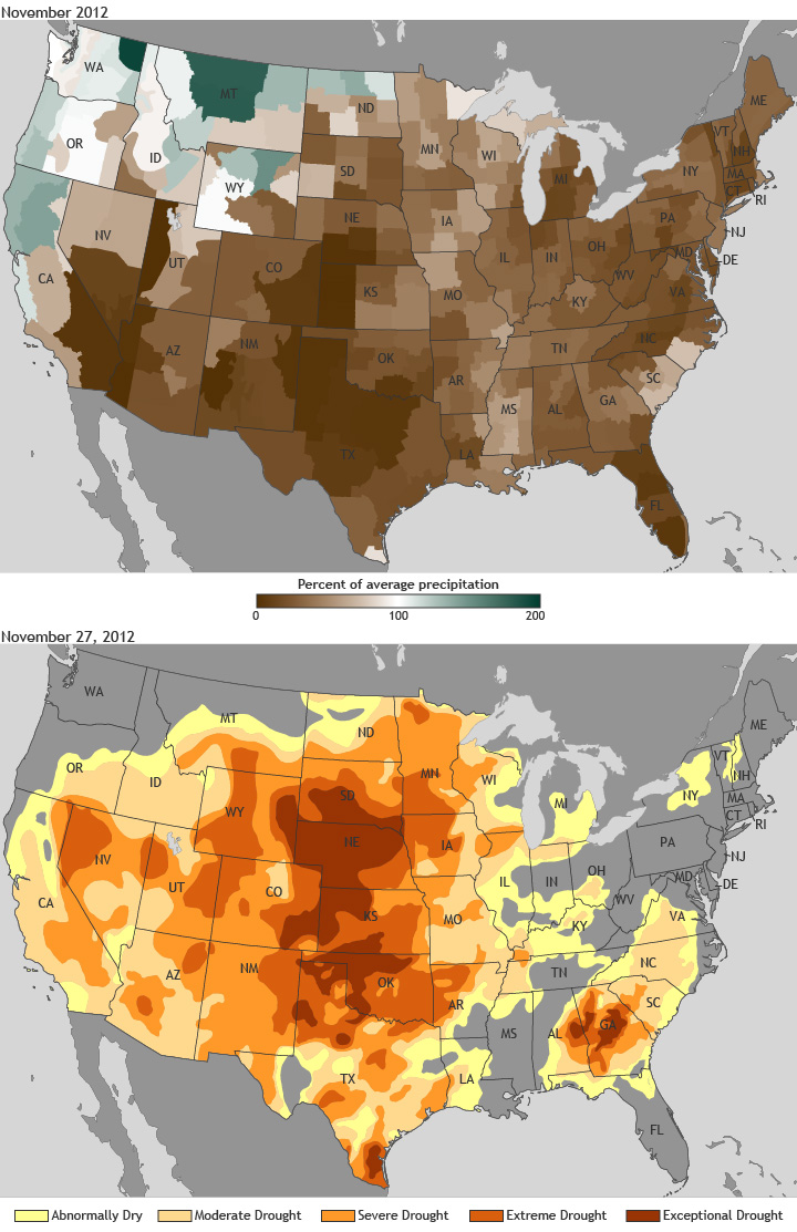 November 2012 U.S. climate update: word of the month is "dry"