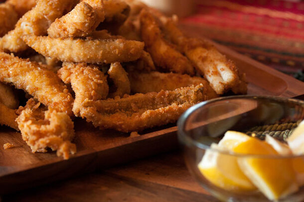 Pan-fried perch