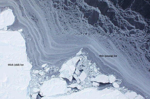 NASA photo of thinning Arctic Sea Ice.