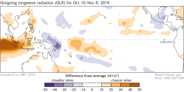 Cloudiness anomaly map