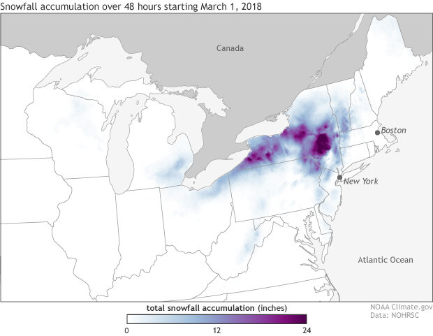 48-hour snowfall accumulations