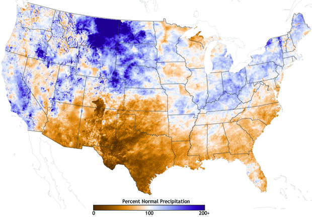 Precipitation anomaly map