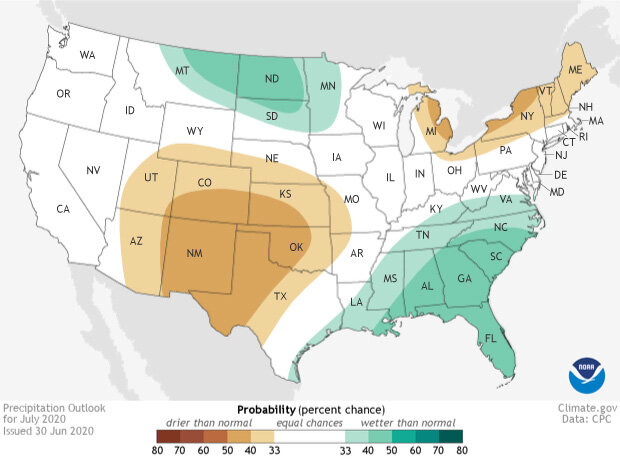 Precipitation outlook map