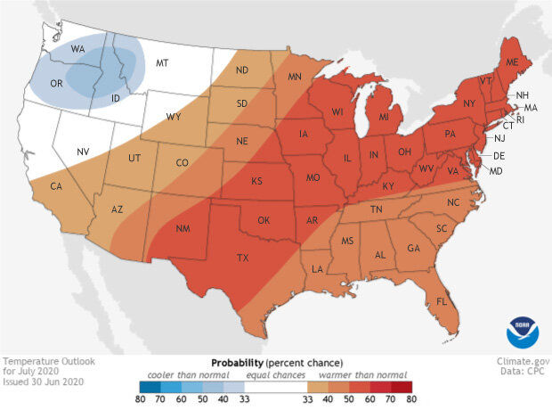 Temperature outlook map