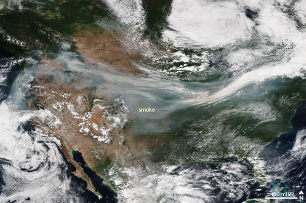 Suomi NPP satellite image taken of the United States on September 4, 2017 using the VIIRS instrument