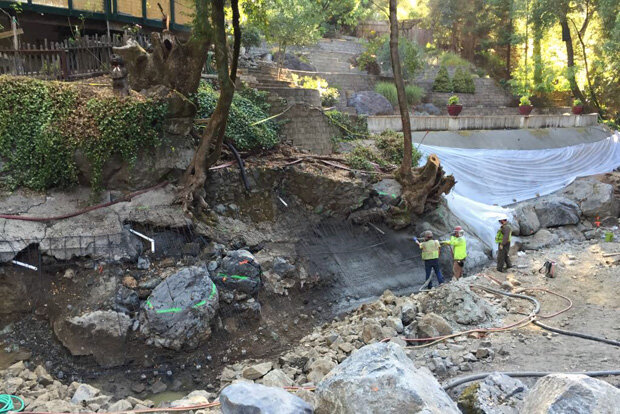 Spraying shotcrete
