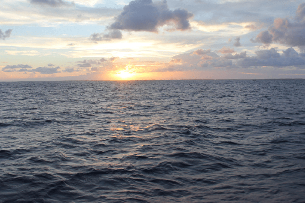 Sun over the ocean