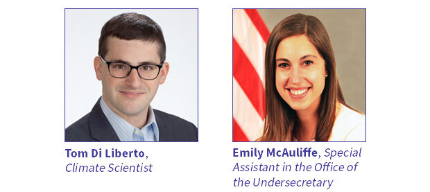 Tom Di Liberto (left) and Emily McAuliffe (right)