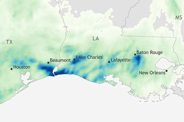 Rainfall map of 2021 storm