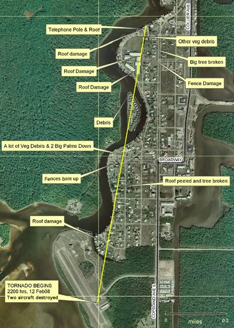 Tornado path map
