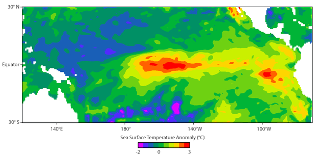 Sea surface temperature map