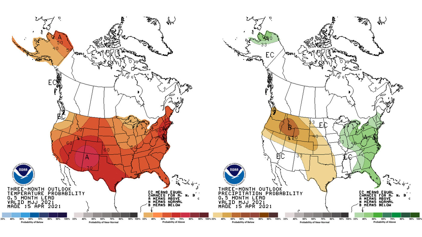Climate Outlooks for the Next 3 Months - Probability Maps | Climate.us