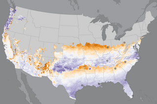 Map image for First signs of spring make their way northward across the U.S.