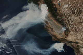 Map image for Hot, dry summer and slow start to wet season primed California for November 2018 fires