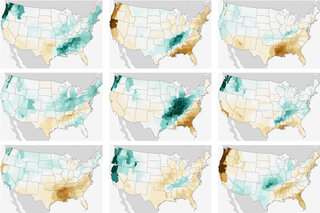 Map image for U.S. precipitation patterns for every La Niña winter since 1950